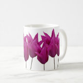 カスタマイズ可能なJessica名かわいらしピンクチューリップフローラ コーヒーマグカップ (正面右)