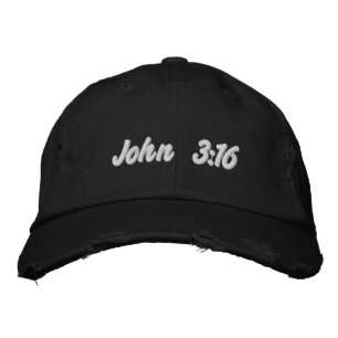 カスタマイズ可能なJohn 3:16 刺繍入りキャップ
