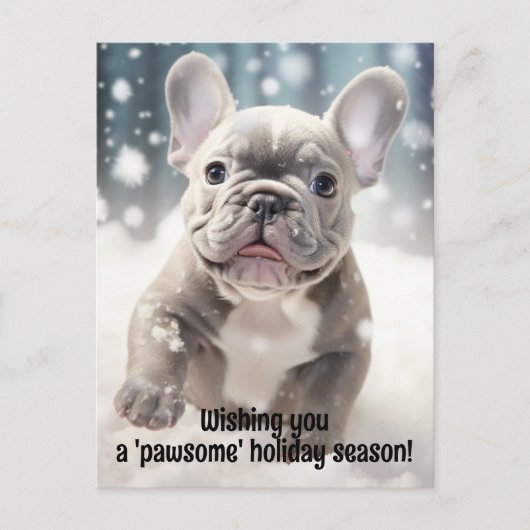 カスタマイズ可能なJoyful🐶 Frenchie Wonderland ポストカード (正面)