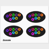 カスタマイズ可能なKandi Kid 楕円形シール (シート)