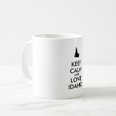 カスタマイズ可能なKEEP CALM 愛してる アイダホ コーヒーマグカップ (正面左)