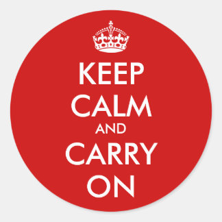 カスタマイズ可能なKeep calm and carry onステッカー ラウンドシール