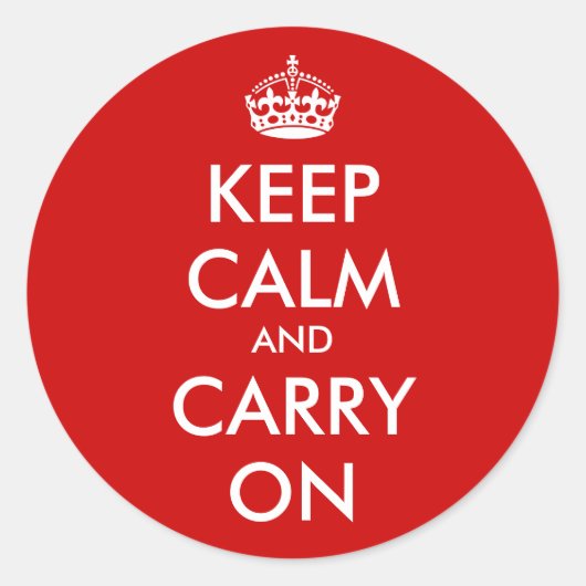 カスタマイズ可能なKeep calm and carry onステッカー ラウンドシール (正面)