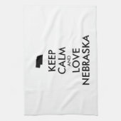 カスタマイズ可能なKEEP CALM and LOVE ネブラスカ キッチンタオル (縦)
