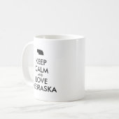 カスタマイズ可能なKEEP CALM and LOVE ネブラスカ コーヒーマグカップ (正面左)