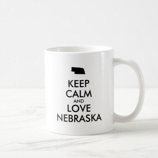 カスタマイズ可能なKEEP CALM and LOVE ネブラスカ コーヒーマグカップ (右)