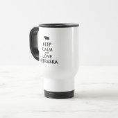 カスタマイズ可能なKEEP CALM and LOVE ネブラスカ トラベルマグ (正面左)