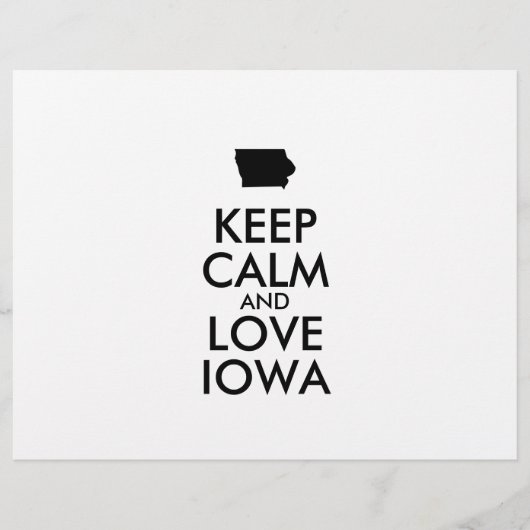 カスタマイズ可能なKEEP CALM and LOVE IOWA チラシ (正面)