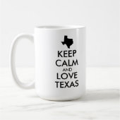 カスタマイズ可能なKEEP CALM and LOVE TEXAS コーヒーマグカップ (左)