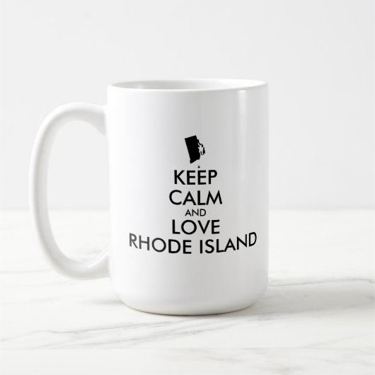 カスタマイズ可能なKEEP CALM&LOVEロードアイランド コーヒーマグカップ (左)
