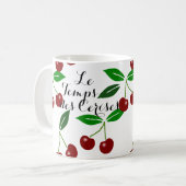 カスタマイズ可能なLe Temps des Cerises新鮮なさくらんぼ コーヒーマグカップ (正面左)