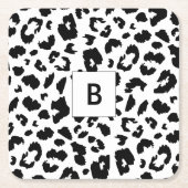 カスタマイズ可能なLeopardプリント スクエアペーパーコースター (正面)
