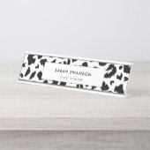 カスタマイズ可能なLeopardプリント デスクネームプレート (正面)