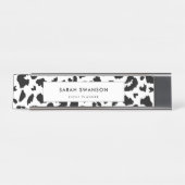 カスタマイズ可能なLeopardプリント デスクネームプレート (正面)