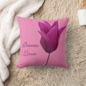 カスタマイズ可能なLizzy名パーソナライズされたピンクのバラ クッション (ブランケット)