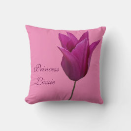 カスタマイズ可能なLizzy名パーソナライズされたピンクのバラ クッション