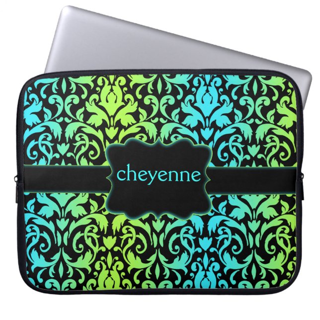 カスタマイズ可能なLyfeのネオンラップトップスリーブ ラップトップスリーブ (正面)