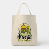 カスタマイズ可能なMasjid 来 Here  I トートバッグ (裏面)
