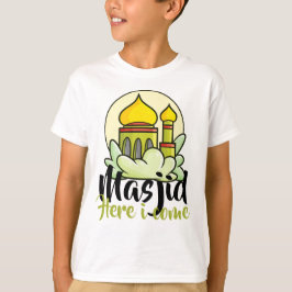 カスタマイズ可能なMasjid 来 Here  I Tシャツ