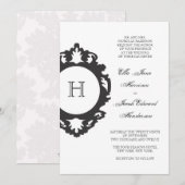 カスタマイズ可能なMonogram結婚式招待状炭 招待状 (正面/裏面)