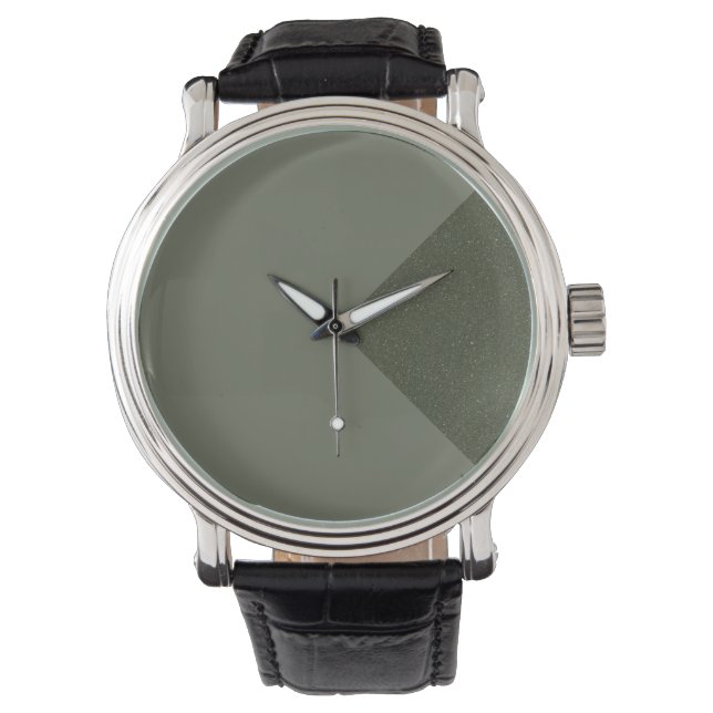カスタマイズ可能なMoss Green Diagonal Watch 腕時計 (正面)