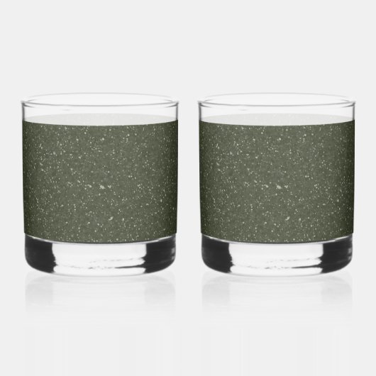 カスタマイズ可能なMoss Green Speckle Glasses (2個) ウイスキーグラス (正面)