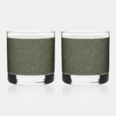 カスタマイズ可能なMoss Green Speckle Glasses (2個) ウイスキーグラス (左)