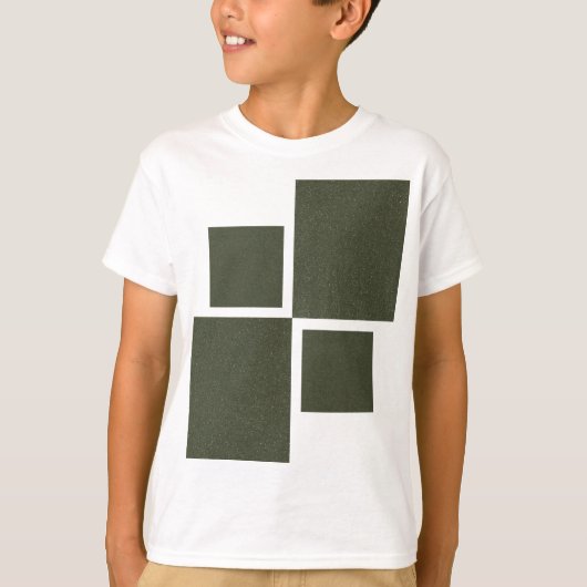 カスタマイズ可能なMoss Green Squares T型 Tシャツ (正面)