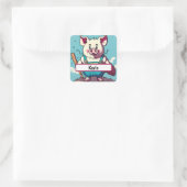 カスタマイズ可能なNametagで農家をポーキー スクエアシール (バッグ)