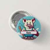 カスタマイズ可能なNametagボタンを使用して農家をポーキー 缶バッジ (正面&裏面)