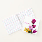 カスタマイズ可能なNaomi名かわいらしカラフルフローラ ノートブック (内部)