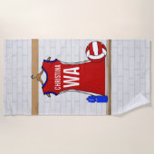 カスタマイズ可能なNetballユニフォーム ビーチタオル (正面)