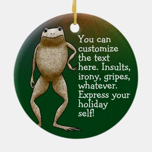 カスタマイズ可能なObadiahのヒキガエル セラミックオーナメント (裏面)