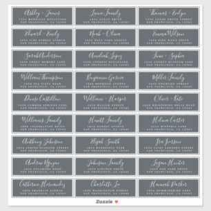 カスタマイズ可能なOffBlackウェディングゲストアドレスラベル シール