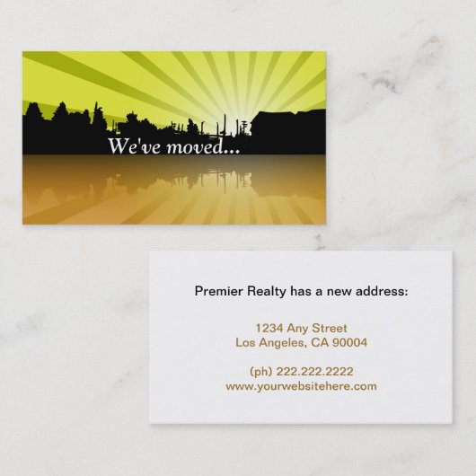 カスタマイズ可能なOfficeの移動した場所 名刺 (正面/裏面)