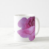 カスタマイズ可能なOlivia名かわいらしピンクローズフローラ コーヒーマグカップ (正面右)