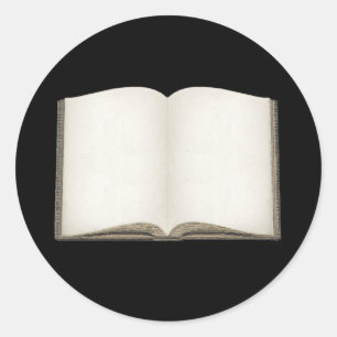 カスタマイズ可能なOpen Bookスタンプ ラウンドシール