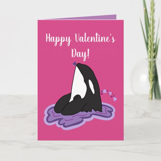 カスタマイズ可能なOrca Valentinesデイカード カード (正面)