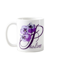 カスタマイズ可能なPauline name purple pansyフローラ