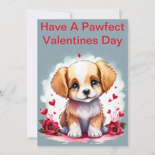 カスタマイズ可能なPawfect Valentine's Day Puppy, シーズンカード (正面)
