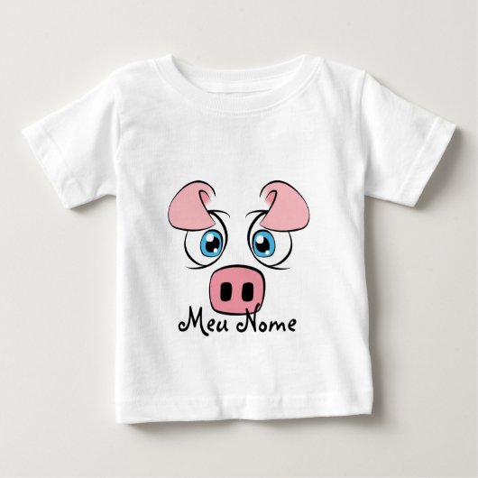 カスタマイズ可能なPigベビー ベビーTシャツ (正面)