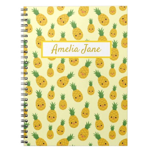 カスタマイズ可能なPineAppleプリントノートブック ノートブック (正面)