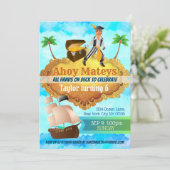カスタマイズ可能なPirates誕生日招待状 招待状 (スタンド正面)