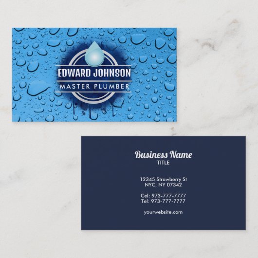 カスタマイズ可能なPlumber名刺 名刺 (正面/裏面)