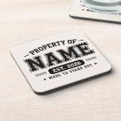 カスタマイズ可能なProperty+Of+ネーム – 典型的なカレッジスタイル コースター (左側)