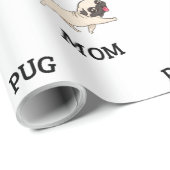 カスタマイズ可能なPug Mom ラッピングペーパー (ロールコーナー)