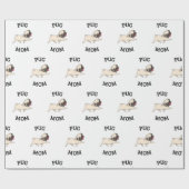 カスタマイズ可能なPug Mom ラッピングペーパー (フラット)