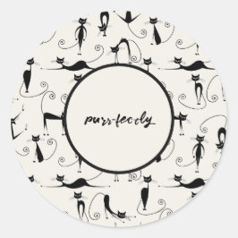 カスタマイズ可能なPurr-fecutly Catシール ラウンドシール