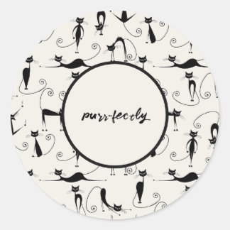 カスタマイズ可能なPurr-fecutly Catシール ラウンドシール