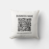 カスタマイズ可能なQRコードとビジネス名 クッション (正面)
